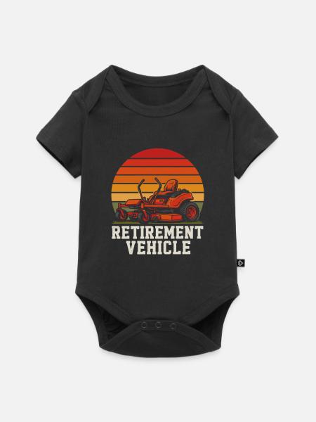 Lustiger Rentner Aufsitzrasenmäher Ruhestand - Baby Premium Kurzarmbody - Schwarz