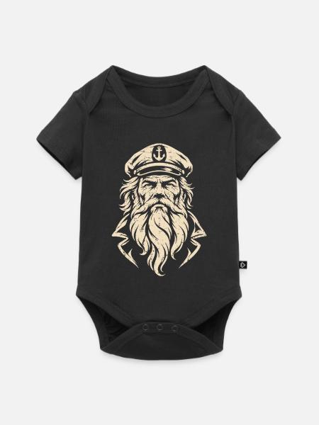 Alter Seemann – Norddeutscher Küstenstil - Baby Premium Kurzarmbody - Schwarz
