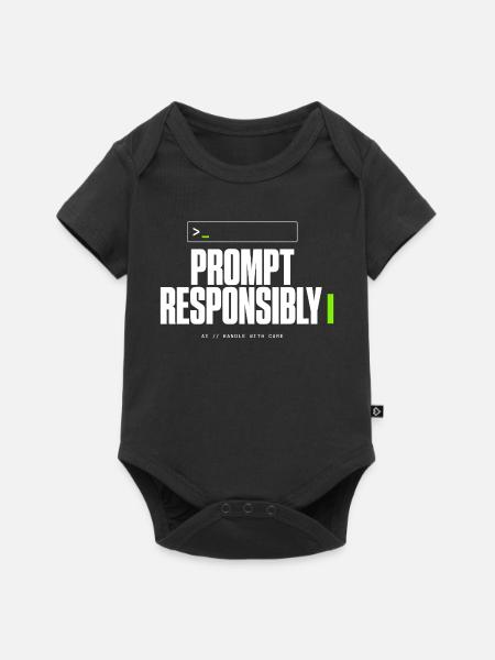 Prompte verantwortungsvoll - Baby Premium Kurzarmbody - Schwarz