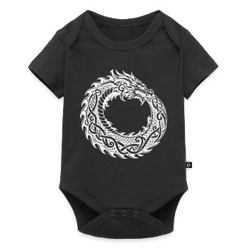 Ouroboros-Drache mit ornamentalem Knotenwerk - Baby Premium Kurzarmbody - Schwarz - Vorne