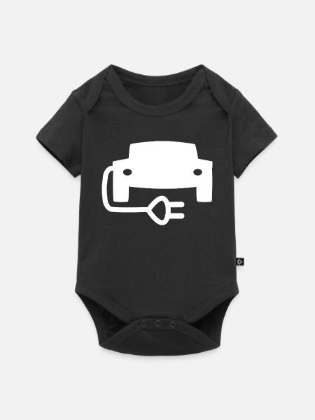 Elektroauto mit Stecker Silhouette - Baby Premium Kurzarmbody - Schwarz