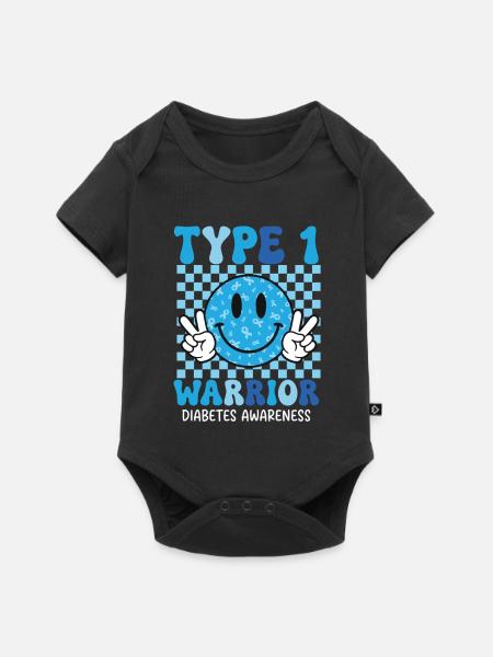 Typ-1-Krieger – Typ-1-Diabetes-Bewusstsein T1D - Baby Premium Kurzarmbody - Schwarz