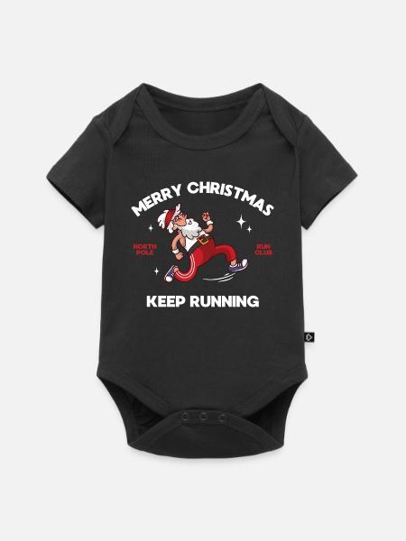 Weihnachtsmann Laufclub Stil - Baby Premium Kurzarmbody - Schwarz