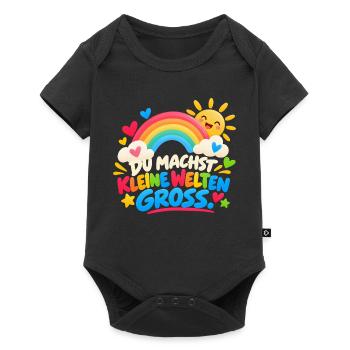Du machst kleine Welten groß - Baby Premium Kurzarmbody - Schwarz - Vorne