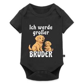 Ich werde großer Bruder Hund Golden Retriever - Baby Premium Kurzarmbody - Schwarz - Vorne