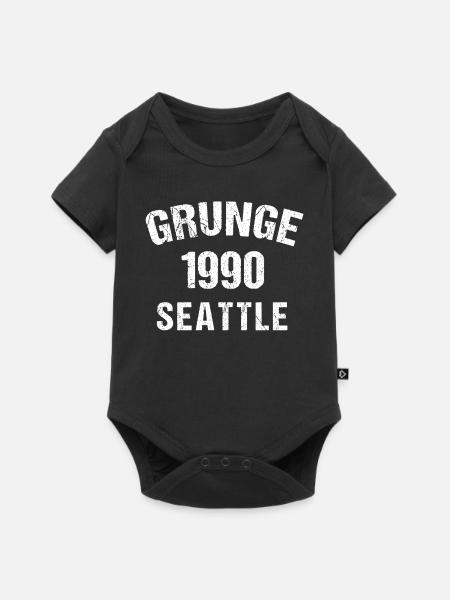 Grunge 1990 Seattle Retro Tee - Baby Premium Kurzarmbody - Schwarz