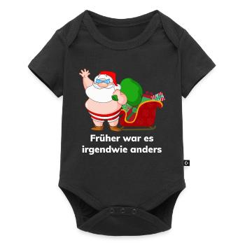 Früher war es irgendwie anders – Santa Badehose - Baby Premium Kurzarmbody - Schwarz - Vorne