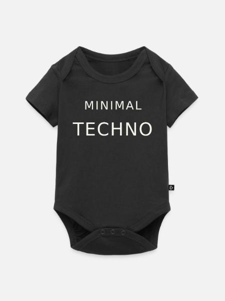 Minimal Techno - Baby Premium Kurzarmbody - Schwarz
