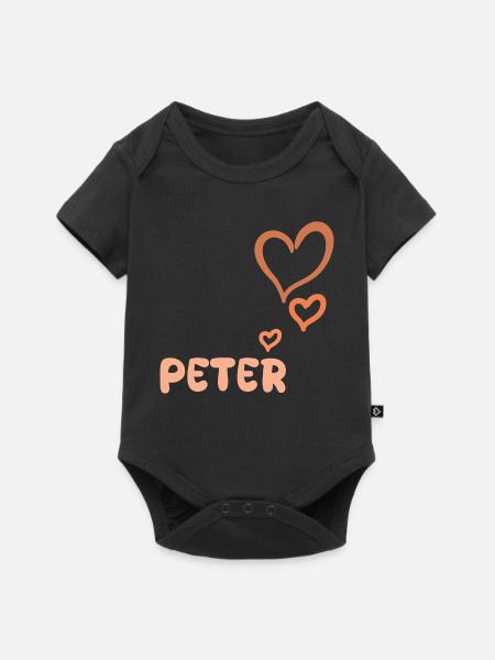 Name Peter - Baby Premium Kurzarmbody - Schwarz