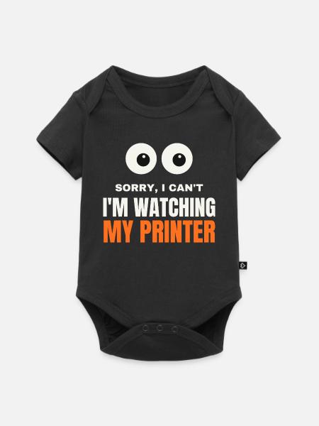 Meinen Drucker beobachten - Baby Premium Kurzarmbody - Schwarz