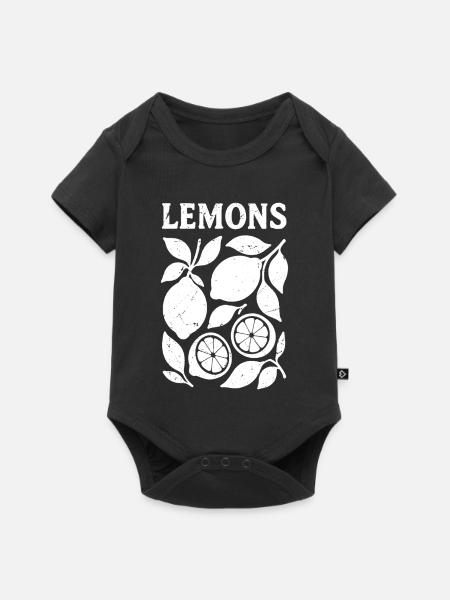 Zitronen - Baby Premium Kurzarmbody - Schwarz