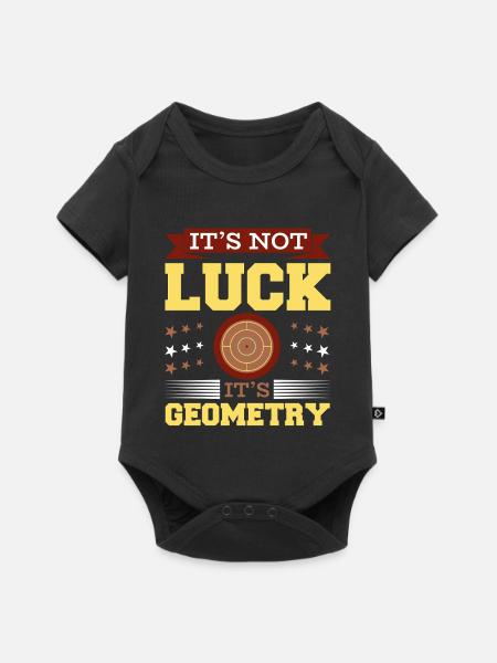 Kein Glück, sondern Geometrie – Crokinole - Baby Premium Kurzarmbody - Schwarz