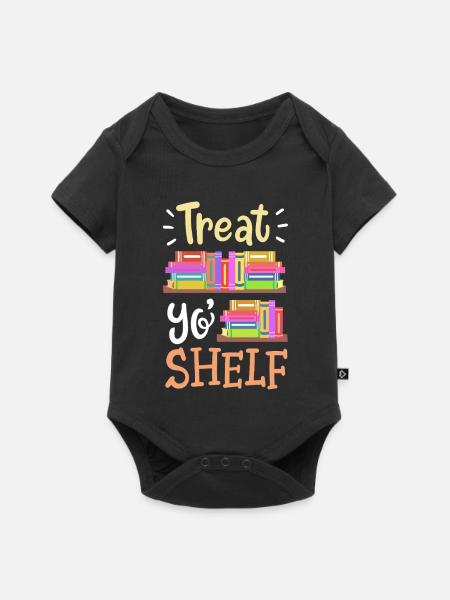 Bücherregal Spruch Humor - Baby Premium Kurzarmbody - Schwarz