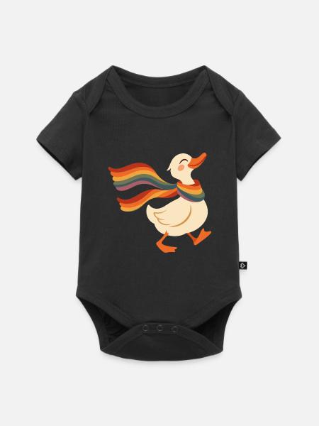 Rainbow Duck Pride - Baby Premium Kurzarmbody - Schwarz