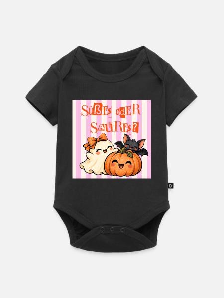 Süßes oder Saures – Halloween Retro - Baby Premium Kurzarmbody - Schwarz