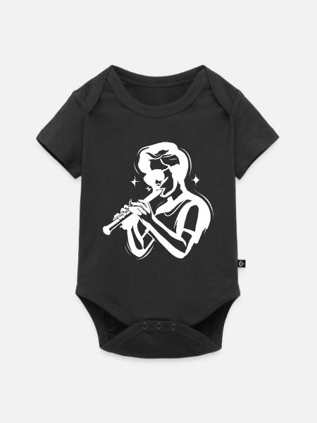 Flötenjunge - Baby Premium Kurzarmbody - Schwarz
