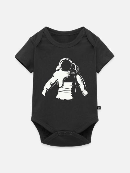 Astronaut Silhouette Minimalstil - Baby Premium Kurzarmbody - Schwarz