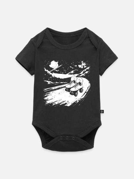 Rollschuhlaufen Skizze - Baby Premium Kurzarmbody - Schwarz