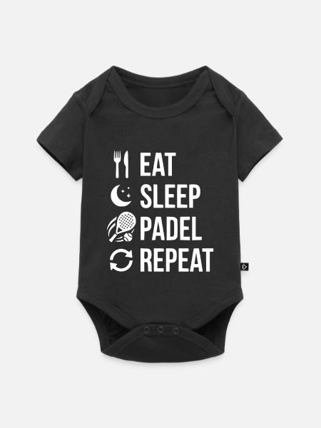 Eat Sleep Padel Repeat - Baby Premium Kurzarmbody - Schwarz