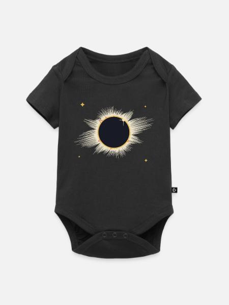Totale Sonnenfinsternis aus feinen Strahlen - Baby Premium Kurzarmbody - Schwarz
