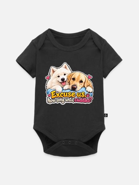 Kuschel-Countdown-Hunde - Baby Premium Kurzarmbody - Schwarz