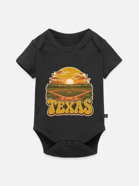 Texas Sonnenuntergang Baseballfeld - Baby Premium Kurzarmbody - Schwarz