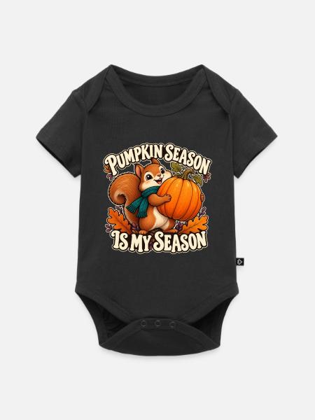 Kürbiszeit ist meine Saison - Baby Premium Kurzarmbody - Schwarz