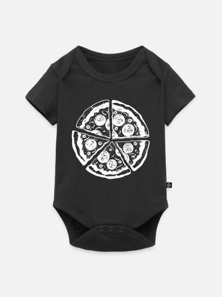Pizza Skizze - Baby Premium Kurzarmbody - Schwarz