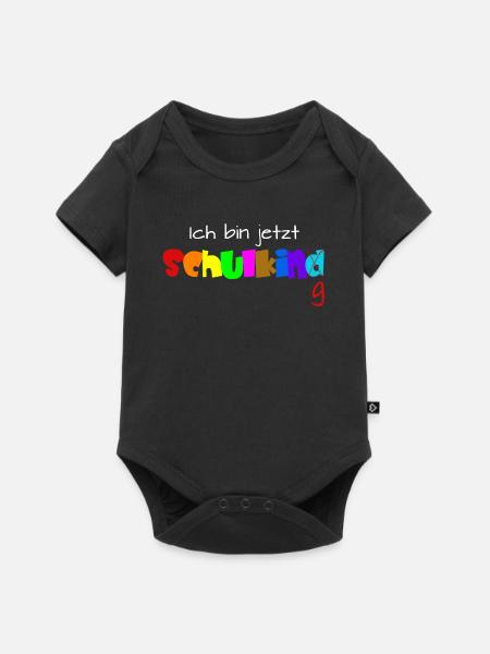 Ich bin jetzt Schulkind - Baby Premium Kurzarmbody - Schwarz