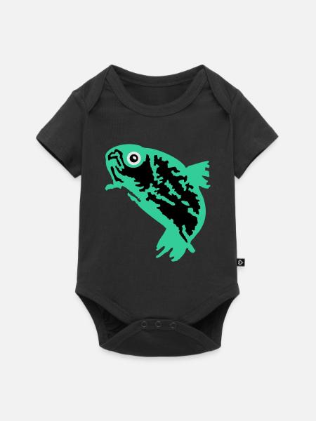 Forelle / Trout (3c) - Baby Premium Kurzarmbody - Schwarz