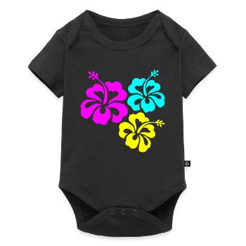 Hibiskus Hibiskusblüte hibiscus - Baby Premium short-sleeve bodysuit - black - Front