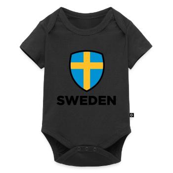 National flag of Sweden - Baby Premium short-sleeve bodysuit - black - Front
