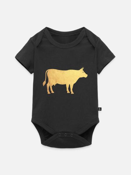 Gold Kuh - Baby Premium Kurzarmbody - Schwarz