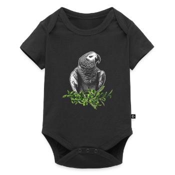 Graupapagei - Baby Premium Kurzarmbody - Schwarz - Vorne