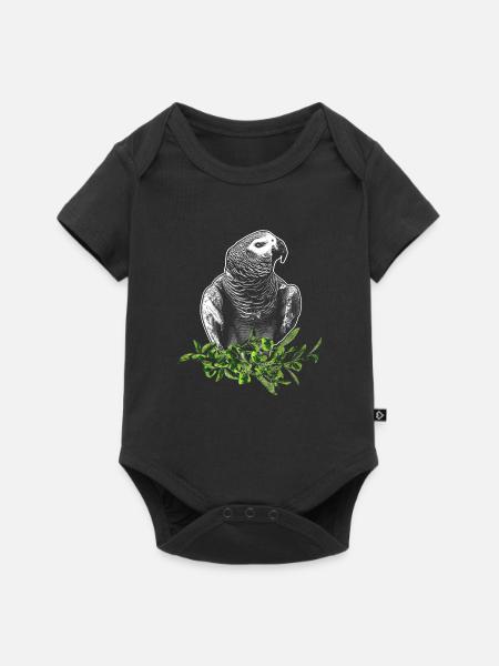 Graupapagei - Baby Premium Kurzarmbody - Schwarz