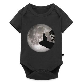 Full Moon Dog Werewolf Wolf Howling Wolf Pup - Baby Premium short-sleeve bodysuit - black - Front