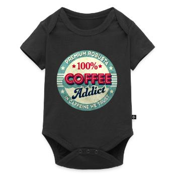 Coffee addict - Baby Premium short-sleeve bodysuit - black - Front