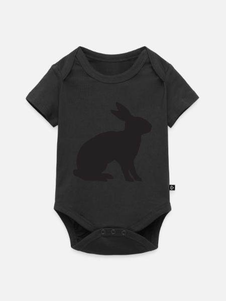 rabbit - Baby Premium Kurzarmbody - Schwarz