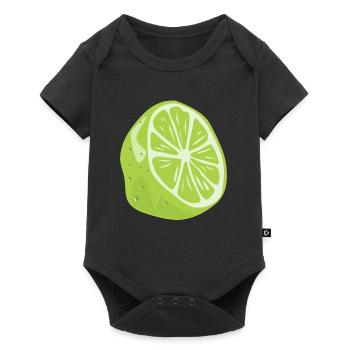 Limette Gesund Ernährung lecker Geschenk - Baby Premium Kurzarmbody - Schwarz - Vorne