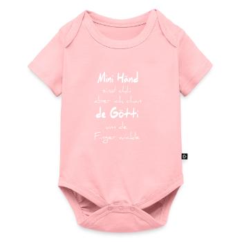 Finger Goetti Babyspruch zur Geburt - Baby Premium Kurzarmbody - Rosa - Vorne
