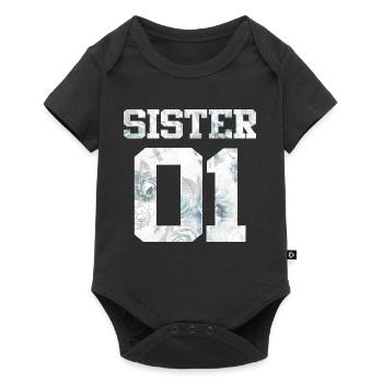 amis Sister Sister bff Amitié combi - Body à manches courtes Premium Bébé - noir - Devant