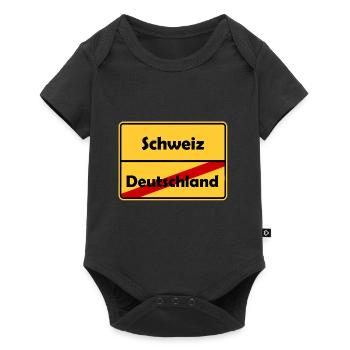 Schweiz Auswandern! Im Ortsschild Desing! - Baby Premium Kurzarmbody - Schwarz - Vorne