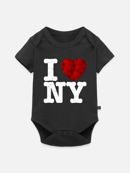 I love New york t shirt - geschenk herz lieben - Baby Premium Kurzarmbody - Schwarz