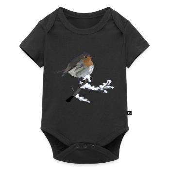 Robin Winter Bird Gift Snow Cold Idea - Baby Premium short-sleeve bodysuit - black - Front