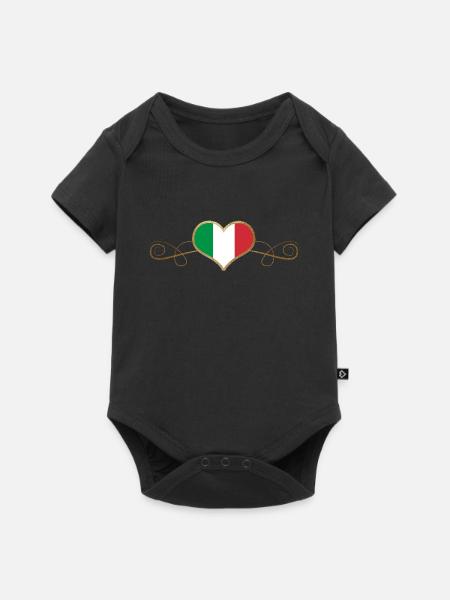 Gold Love Pays Racines Italie - Body à manches courtes Premium Bébé - noir