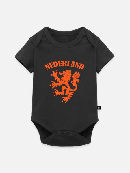 lion T-shirt nederland - cadeau football wm - Body à manches courtes Premium Bébé - noir