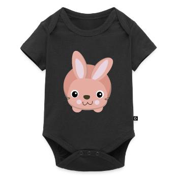 süßes rosa Häschen - Baby Premium short-sleeve bodysuit - black - Front