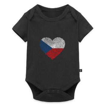 Herz DNS DNA Wurzeln Tschechische Republik - Baby Premium Kurzarmbody - Schwarz - Vorne