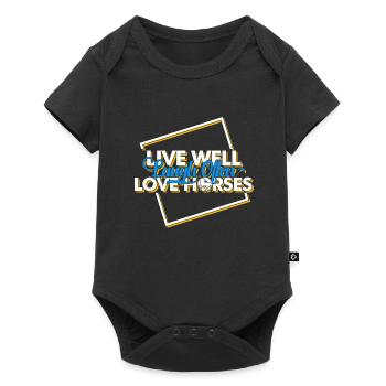 Vivre bien-piscine souvent l'amour Chevaux T-shirt - Body à manches courtes Premium Bébé - noir - Devant