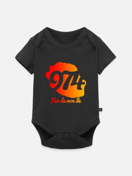 Collection 974 Fier de mon île - Body à manches courtes Premium Bébé - noir